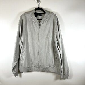 Al Wissam Jean Denim Culture Bomber Jacket Mens XXL Bone Linen Cotton